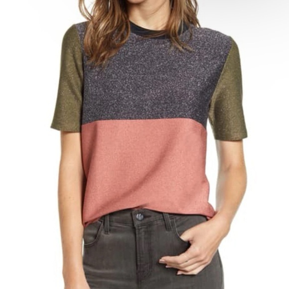 Scotch & Soda Silver Green Boxy Tee